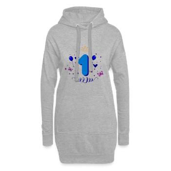 1er cadeau d'anniversaire pour les garçons - Sweat-shirt à capuche long Femme - gris chiné - Devant