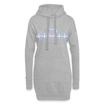 Transgender Pride Heartbeat - Hoodie-Kleid - Grau meliert - Vorne