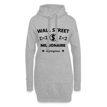Le millionnaire boursier - Sweat-shirt à capuche long Femme - gris chiné - Devant