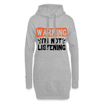 Avertissement je n’écoute pas 29 - Sweat-shirt à capuche long Femme - gris chiné - Devant