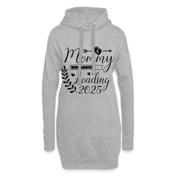 Maman 2025 chargement, je vais être 2025 Maman mignonne - Sweat-shirt à capuche long Femme - gris chiné - Devant