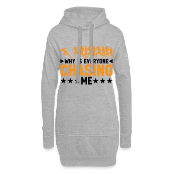 Pourquoi tout le monde me poursuit-il 7 - Sweat-shirt à capuche long Femme - gris chiné - Devant