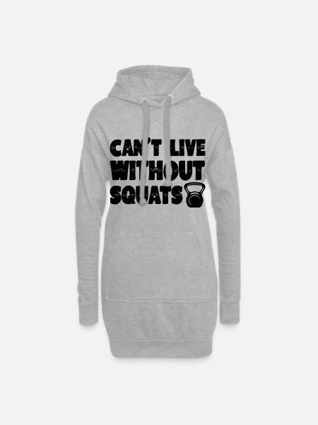 Can’t Live Without Squats 4 - Hoodie-Kleid - Grau meliert