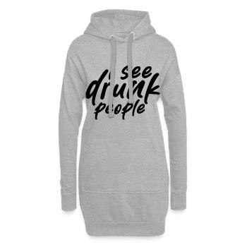 I See Drunk People - Hoodie-Kleid - Grau meliert - Vorne
