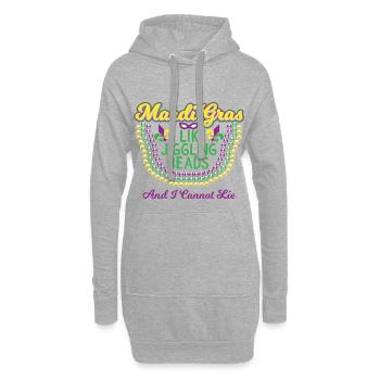 J'aime les perles qui s'agite et je ne peux pas me trouver cadeau - Sweat-shirt à capuche long Femme - gris chiné - Devant