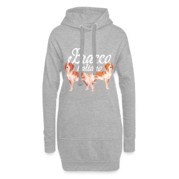 Bracco Italiano II - Sweat-shirt à capuche long Femme - gris chiné - Devant