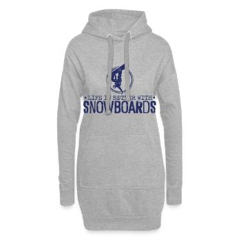 Snowboard Snowboarding Snowboardurlaub Snowboarder - Hoodie-Kleid - Grau meliert - Vorne