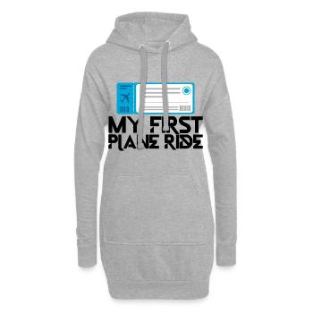 My First Plane Ride 32 - Hoodie-Kleid - Grau meliert - Vorne