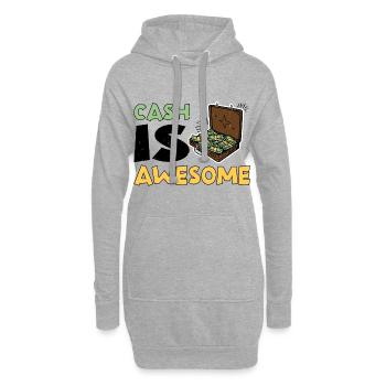 L’argent est génial 7 - Sweat-shirt à capuche long Femme - gris chiné - Devant