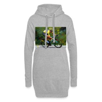 Pedalkraft: Profi-Radfahrer - Hoodie-Kleid - Grau meliert - Vorne