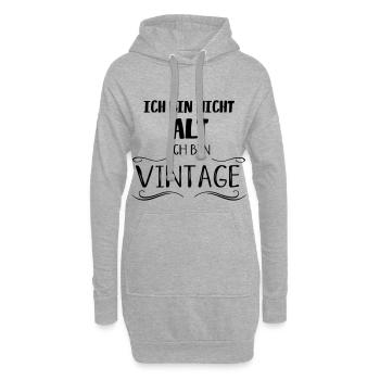 nicht alt sondern vintage retro oldschool Geschenk - Hoodie-Kleid - Grau meliert - Vorne