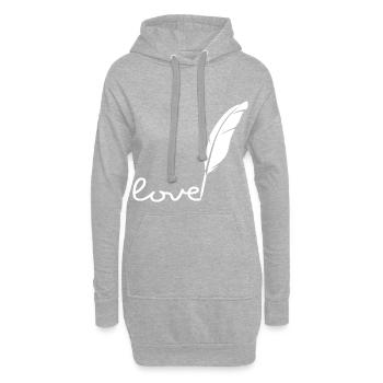Feder Liebe - Hoodie-Kleid - Grau meliert - Vorne