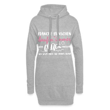 Reiten ist Glück | Pferd Reiterin Hobby Pferde - Hoodie-Kleid - Grau meliert - Vorne