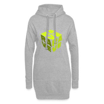 Rave Cube Raver Clubbing Techno Hardtekk Tekk - Sweat-shirt à capuche long Femme - gris chiné - Devant