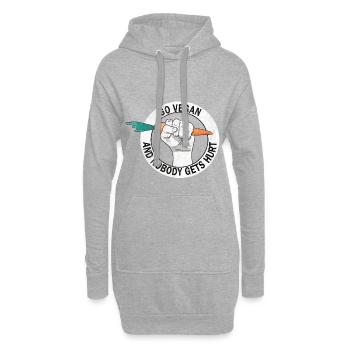 Devenir végétalien et personne ne fera de mal au véganisme - Sweat-shirt à capuche long Femme - gris chiné - Devant