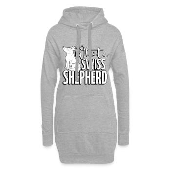 blanc suisse - Sweat-shirt à capuche long Femme - gris chiné - Devant