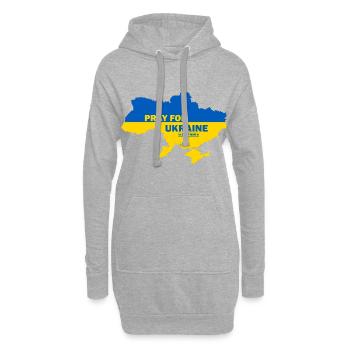 Pray For Ukraine - Hoodie-Kleid - Grau meliert - Vorne