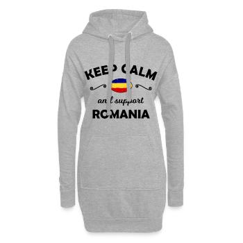 Les Roumains - Sweat-shirt à capuche long Femme - gris chiné - Devant
