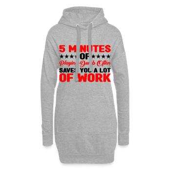 5 minutes de jeu stupide sauvent souvent du travail 3 - Sweat-shirt à capuche long Femme - gris chiné - Devant