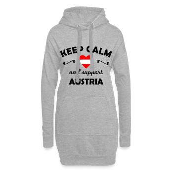 Les fans d’Autriche - Sweat-shirt à capuche long Femme - gris chiné - Devant