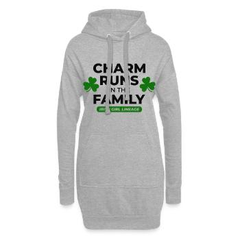 Lignée de fille irlandaise : Charme de famille St Patricks jour - Sweat-shirt à capuche long Femme - gris chiné - Devant