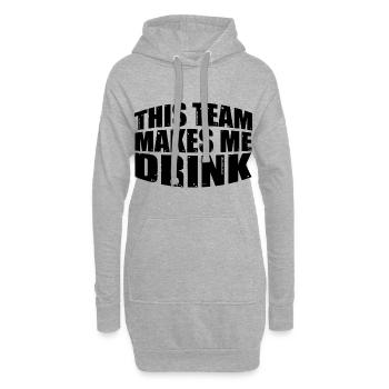 Cette équipe me fait boire 7 - Sweat-shirt à capuche long Femme - gris chiné - Devant