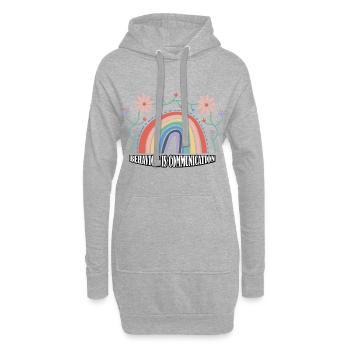 Le comportement, c’est la communication 25 - Sweat-shirt à capuche long Femme - gris chiné - Devant