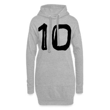 Numéro de maillot - Dix - Sweat-shirt à capuche long Femme - gris chiné - Devant