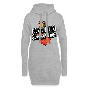 Fuerteventura Sommer Sonne Strand Meer Palmen - Hoodie-Kleid - Grau meliert - Vorne