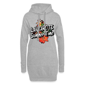 Lanzarote Sommer Sonne Strand Meer Palmen Urlaub - Hoodie-Kleid - Grau meliert - Vorne