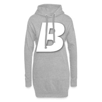 B - Sweat-shirt à capuche long Femme - gris chiné - Devant