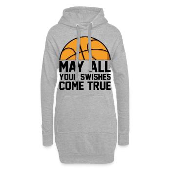 Que tous vos Swishes deviennent réalité I Basketballer - Sweat-shirt à capuche long Femme - gris chiné - Devant