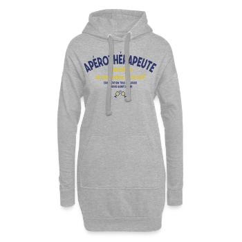 APEROTHERAPEUTE HUMOUR APÉRO - Sweat-shirt à capuche long Femme - gris chiné - Devant