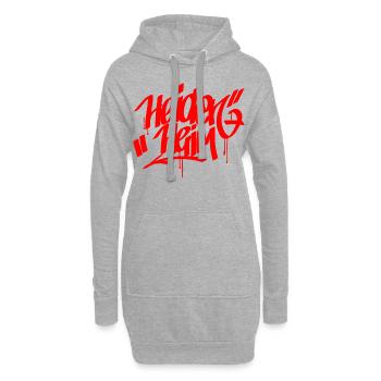 Heidenheim Tag rot - Hoodie-Kleid - Grau meliert - Vorne