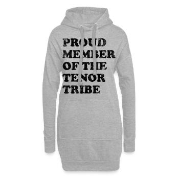 Fier membre de la tribu des ténors - noir - Sweat-shirt à capuche long Femme - gris chiné - Devant