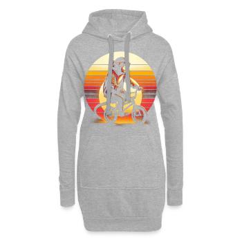 BMX Singe - Sweat-shirt à capuche long Femme - gris chiné - Devant