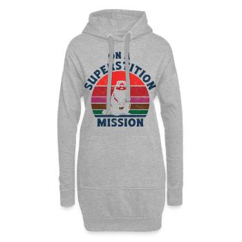 Sur une mission de superstition rétro marmotte coucher de soleil - Sweat-shirt à capuche long Femme - gris chiné - Devant
