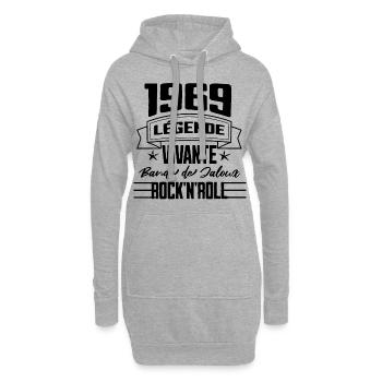 1969 Living Legend, Rock'n'Roll - Hoodie Dress - heather grey - Front