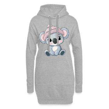 Koala mignon mignon bébé enfants animal dessin animé - Sweat-shirt à capuche long Femme - gris chiné - Devant