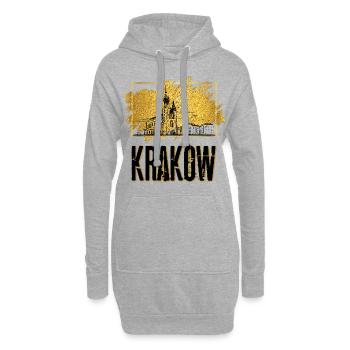 Krakau Krakow Polen Stadt Skyline Heimat Gold - Hoodie-Kleid - Grau meliert - Vorne