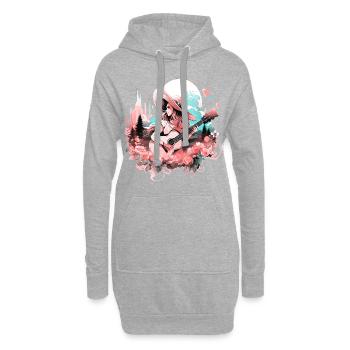 Guitare, Guitariste, Chanteur, Musique country, Vintage - Sweat-shirt à capuche long Femme - gris chiné - Devant