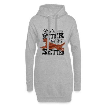 irishsetterbetter4 - Hoodie-Kleid - Grau meliert - Vorne
