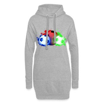 Football - Sweat-shirt à capuche long Femme - gris chiné - Devant