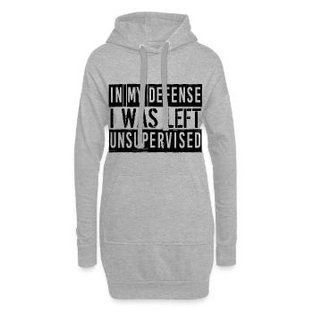 In My Defense I Was Left Unsupervised - Hoodie-Kleid - Grau meliert - Vorne