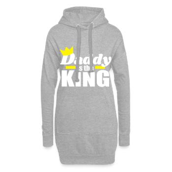 Papa Tochter / Sohn Daddy is the King - Hoodie-Kleid - Grau meliert - Vorne