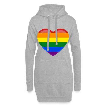 Herz LGBT Liebe Geschenk Gay Pride CSD - Hoodie-Kleid - Grau meliert - Vorne