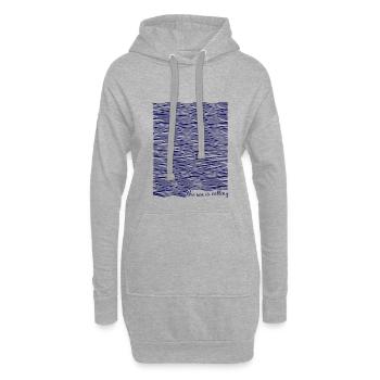 the sea is calling - la mer appelle - Sweat-shirt à capuche long Femme - gris chiné - Devant