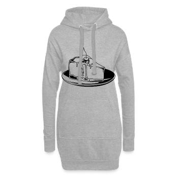 Käsekuchen Kuchen silhouette - Hoodie-Kleid - Grau meliert - Vorne