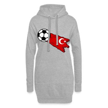 Supporters de Turquie - Sweat-shirt à capuche long Femme - gris chiné - Devant