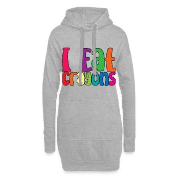 I Eat Crayons 3 - Hoodie-Kleid - Grau meliert - Vorne